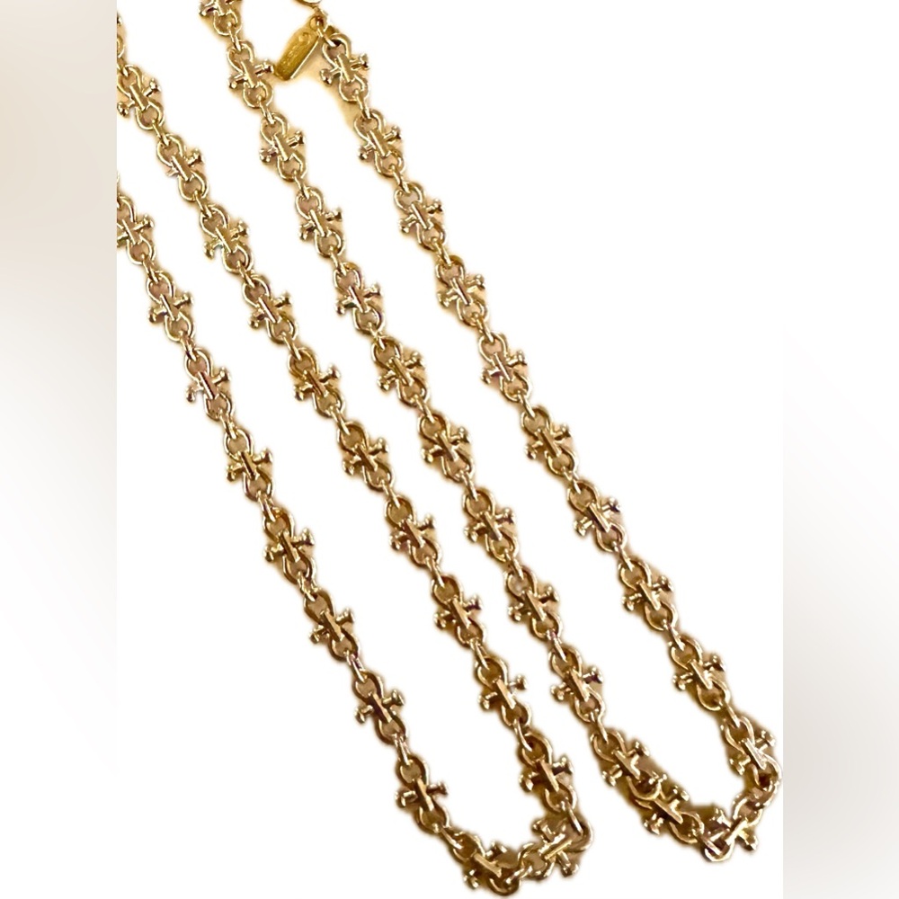 Stunning Monet Gold Dumbbell Ribbon Chunky Chain Necklace Gold Lobster Clasp HTF